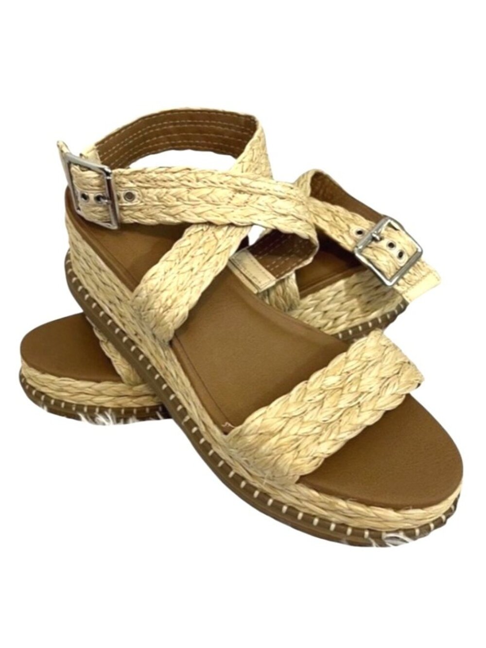 Universal Thread Braided Platform Women's Wedge Sandals SZ 8.5